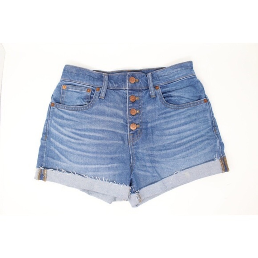 Madewell high rise button fly jean shorts denim 27